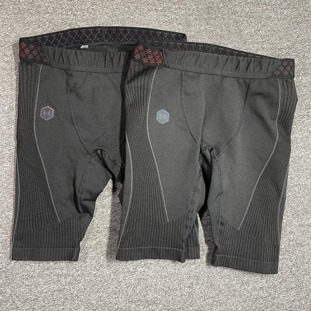 Under Armour Rush HeatGear Celliant Compression Shorts Black Mens Medium 2 Pack